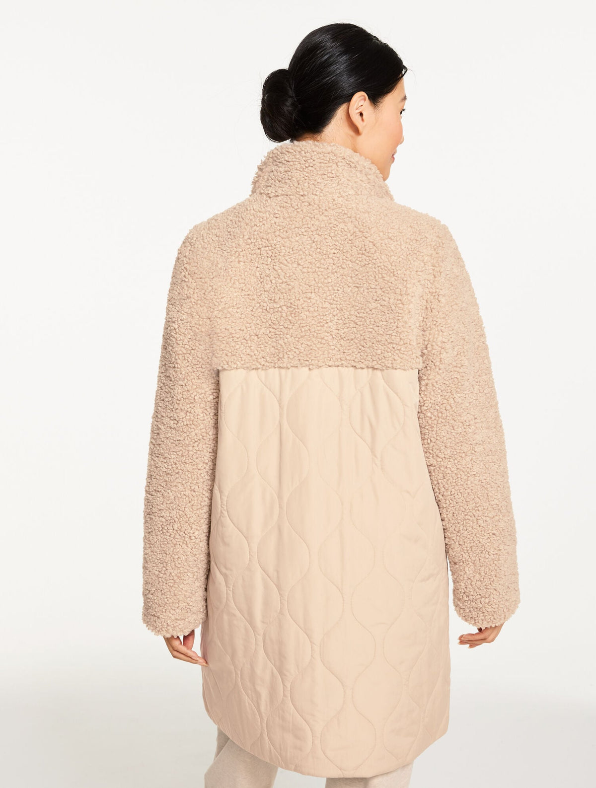 LONG QUILTED SHERPA JACKET