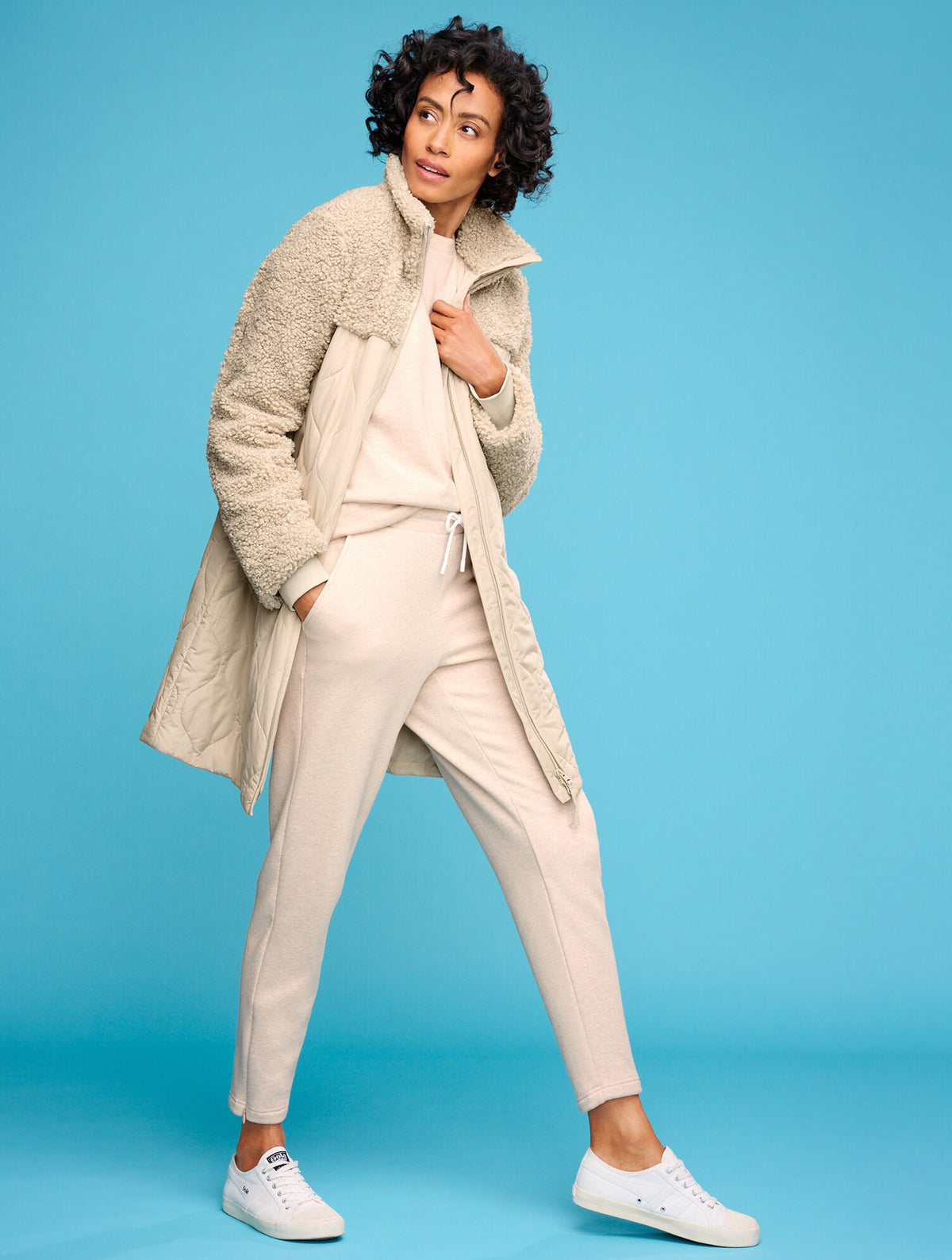 LONG QUILTED SHERPA JACKET