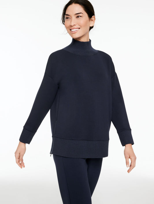 AIRKNIT STRETCH TURTLENECK TUNIC PULLOVER