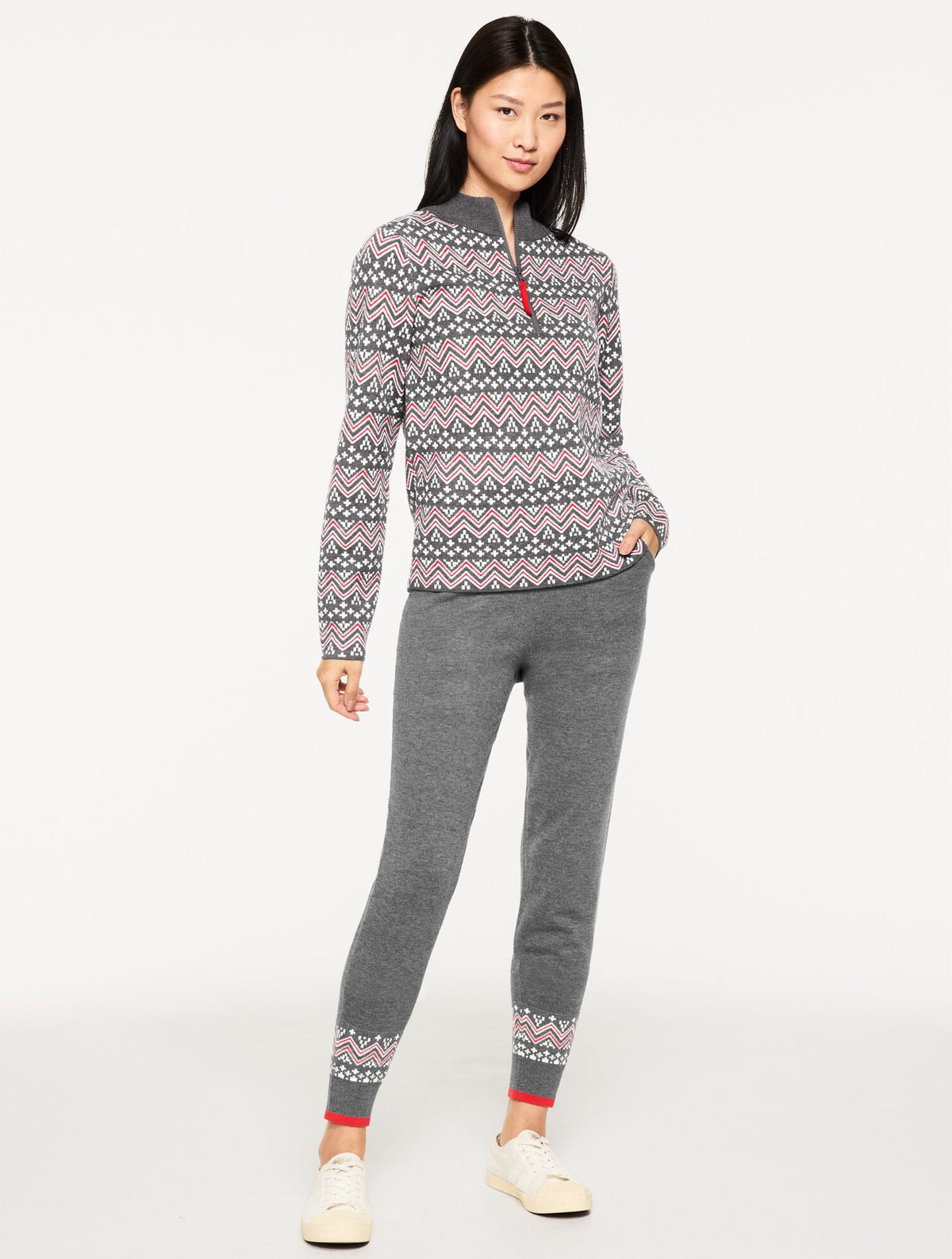 HALF-ZIP SWEATER - NORDIC FAIR ISLE