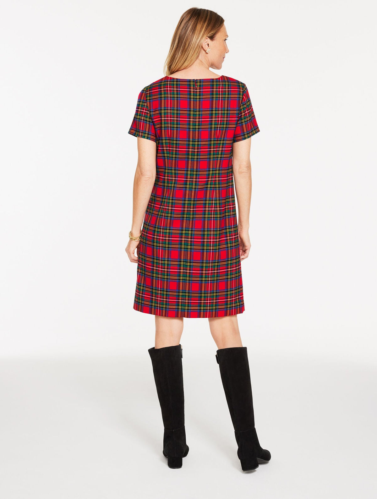 BOW SHEATH DRESS - BLISSFUL PLAID