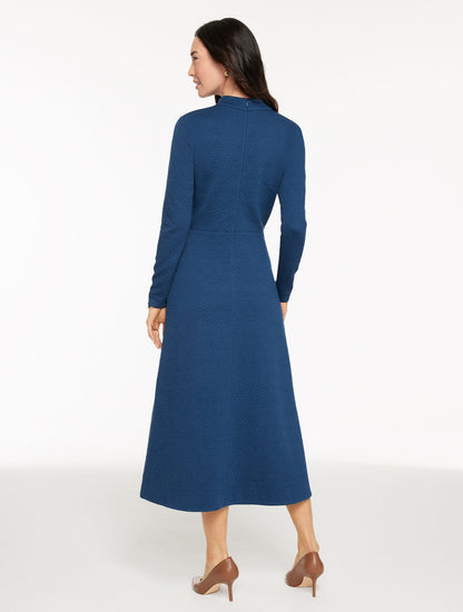 DIAMOND JACQUARD FIT & FLARE DRESS