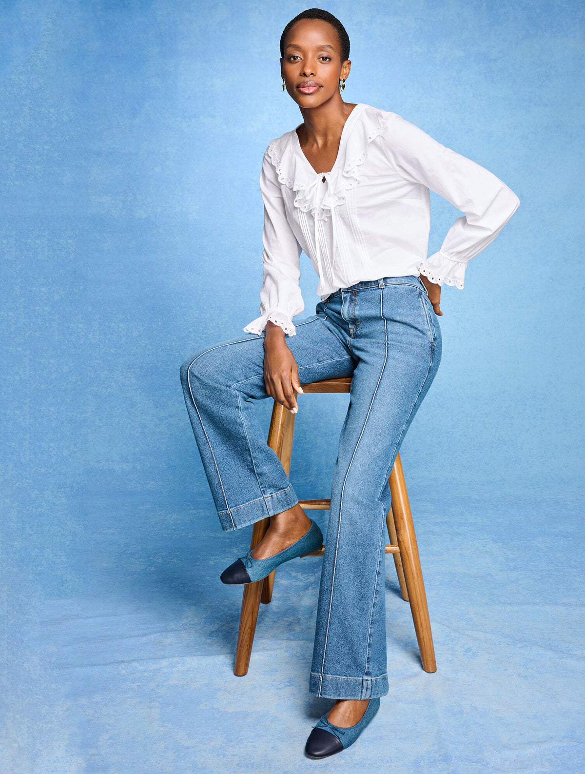 ANSLY DENIM NAPPA BALLET FLATS