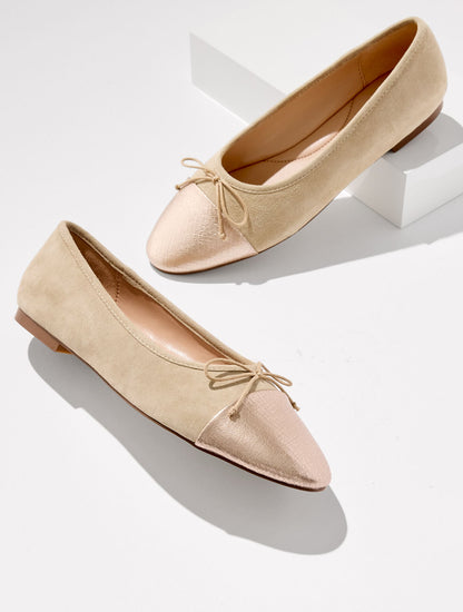 ANSLY SUEDE BALLET FLATS - METALLIC