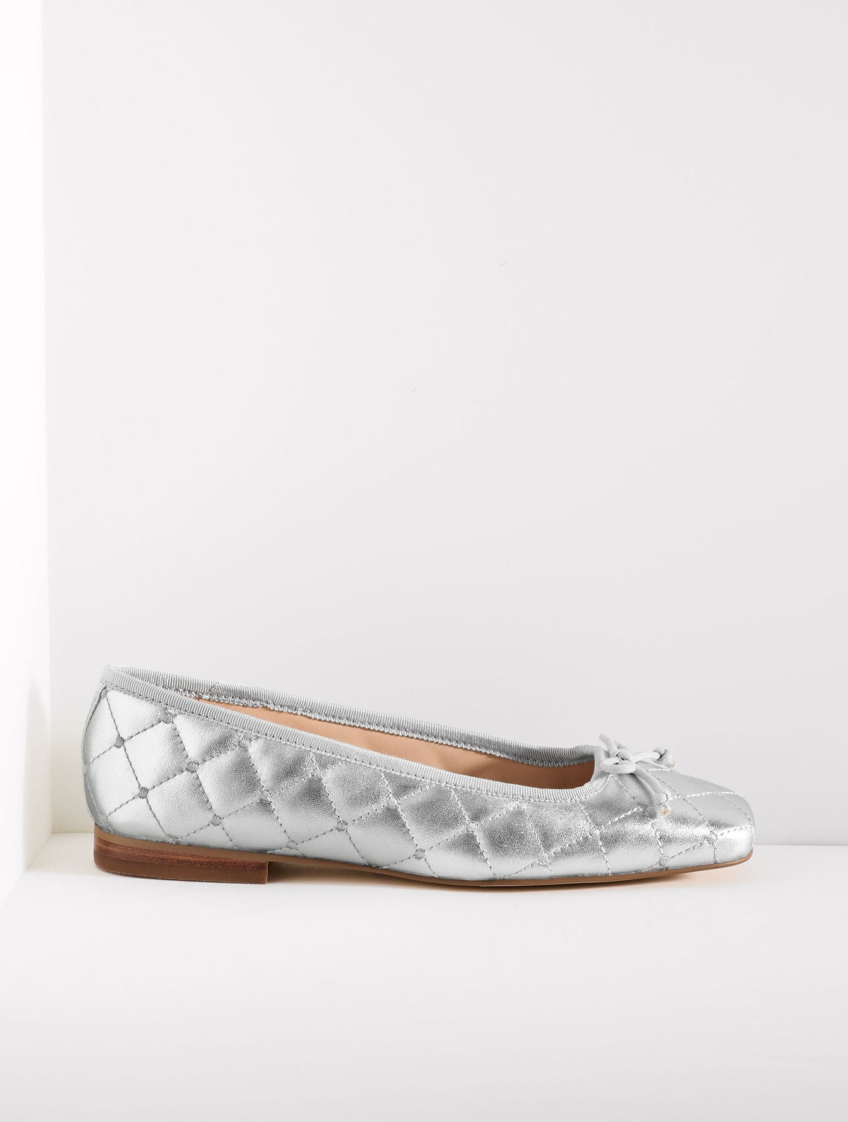 CARRINGTON QUILTED NAPPA BALLET FLATS - METALLIC
