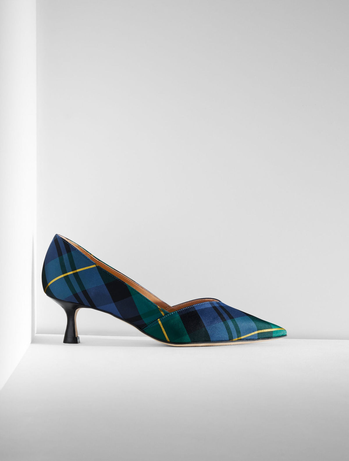 EMBER KITTEN HEEL PUMPS - SLOANE TARTAN