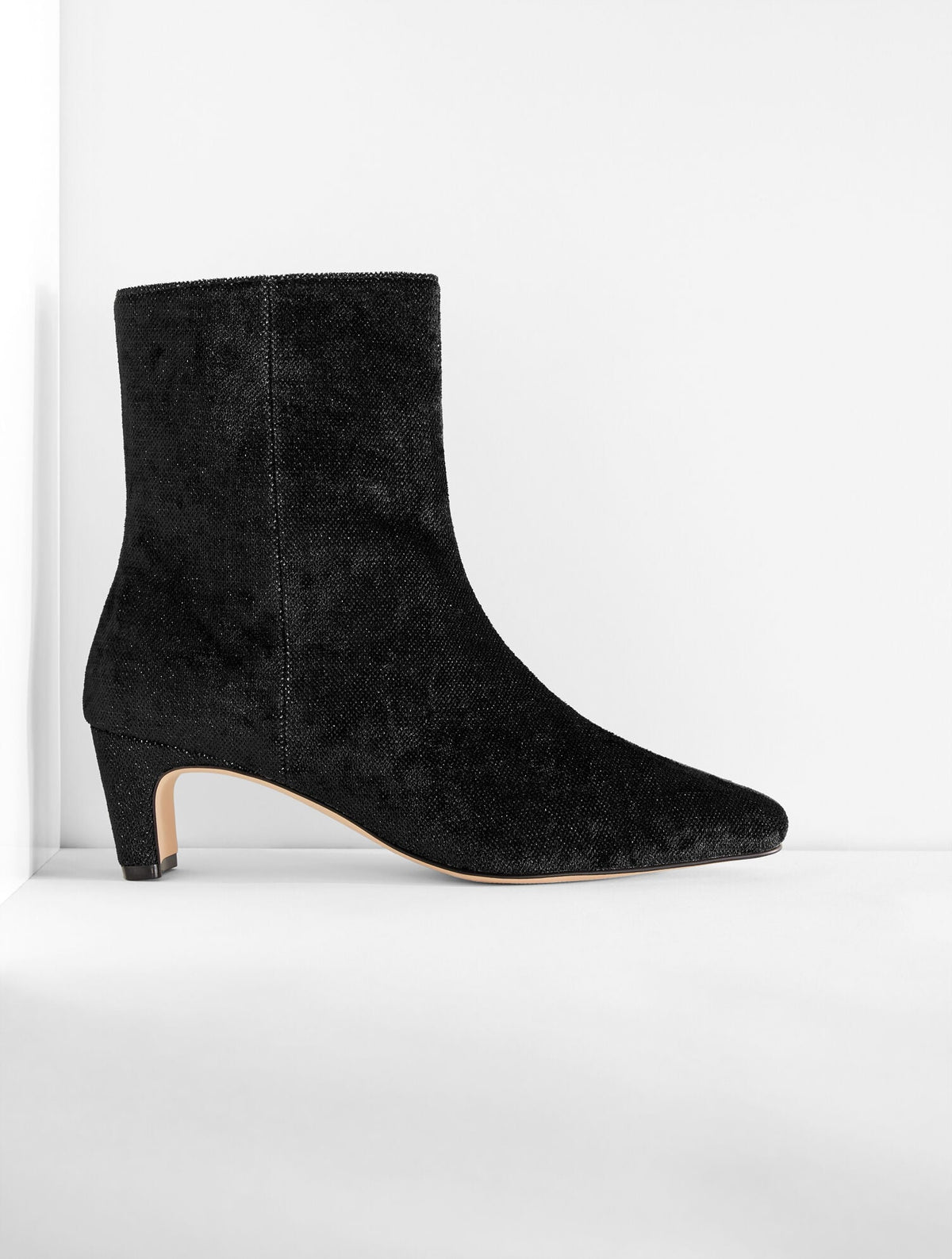 GALEN CURVED ANKLE BOOTS - SPARKLE VELVET