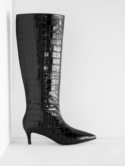 KAIT CROC EMBOSSED TALL BOOTS