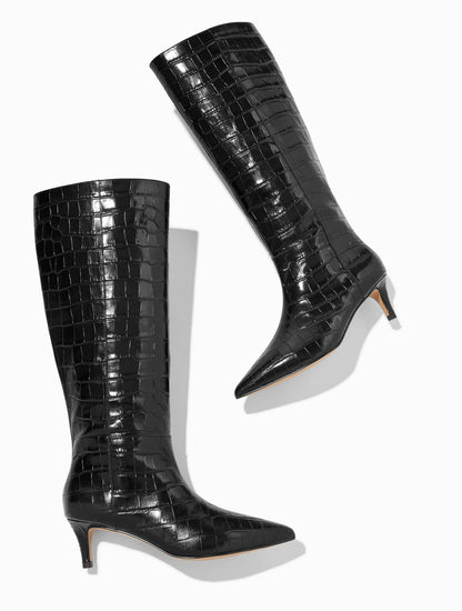 KAIT CROC EMBOSSED TALL BOOTS