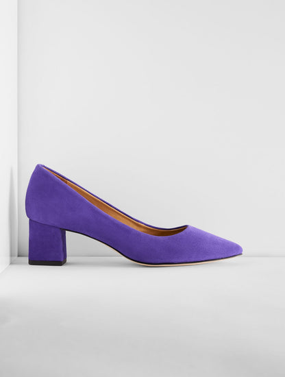KAYLA SUEDE BLOCK HEEL PUMPS