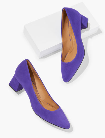 KAYLA SUEDE BLOCK HEEL PUMPS