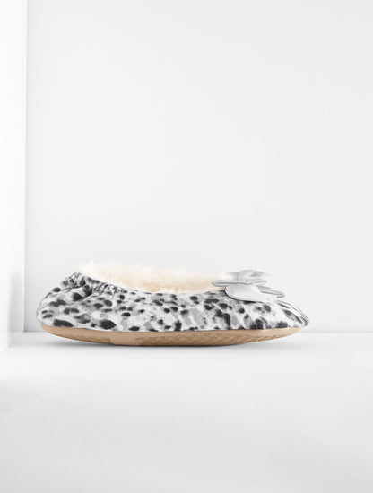 LENA BOW SLIPPERS - SWIRLY ANIMAL