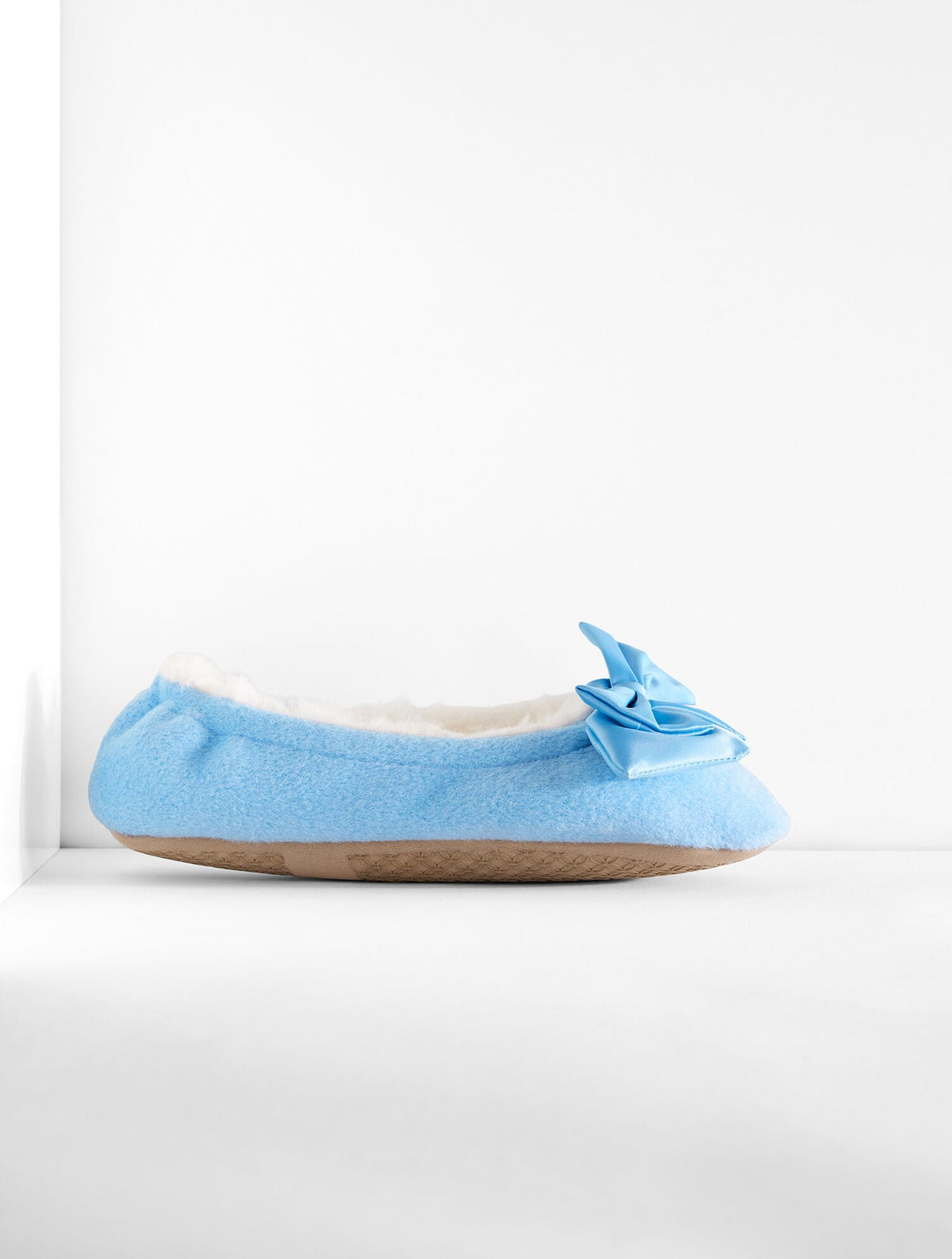 LENA FLANNEL BOW SLIPPERS