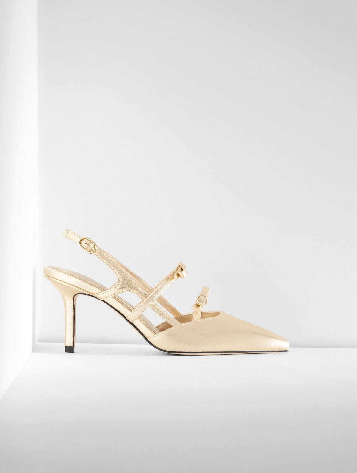 LIBBY SLINGBACK NAPPA PUMPS - METALLIC