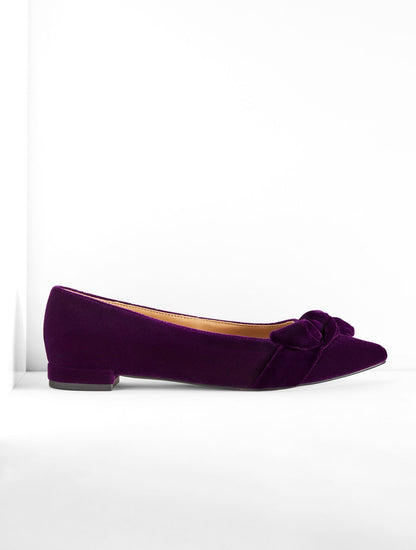 PORTIA BOW VELVET FLATS