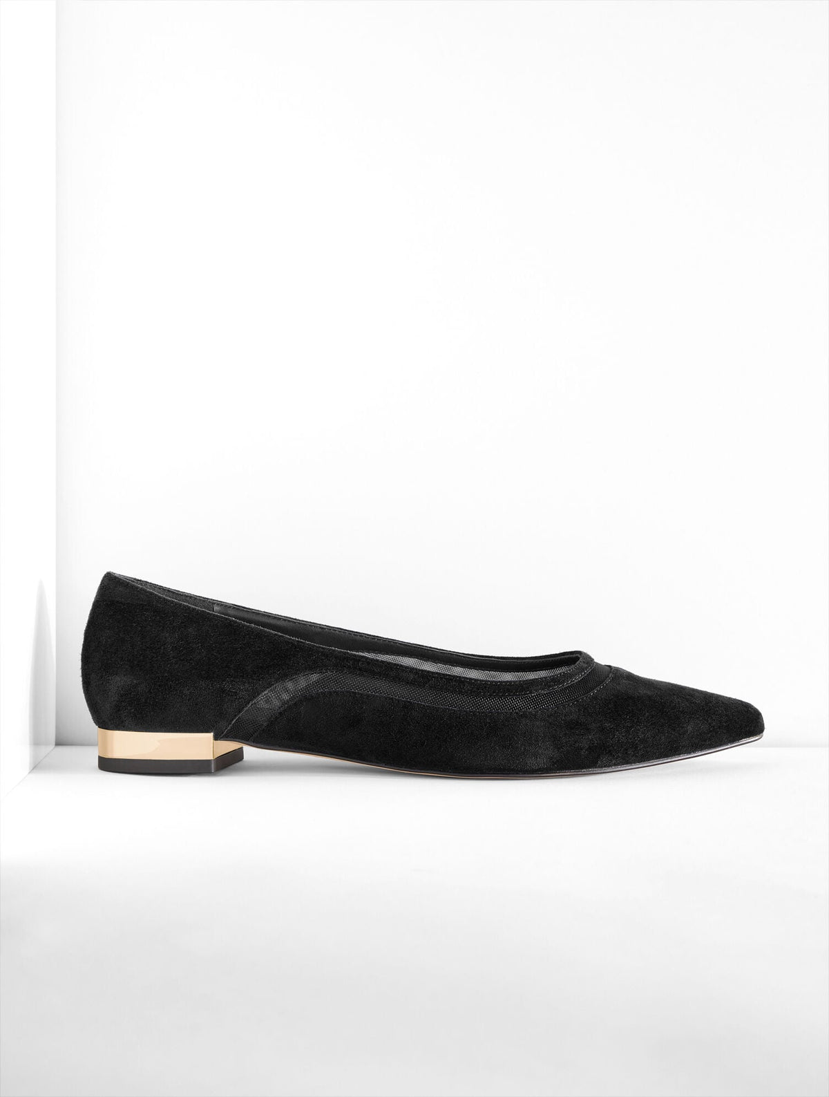 PORTIA MESH SUEDE FLATS