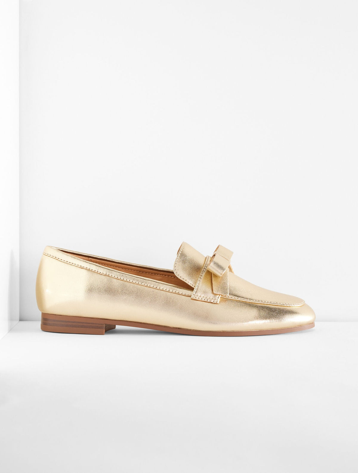 KATELYN BOW METALLIC NAPPA LOAFERS