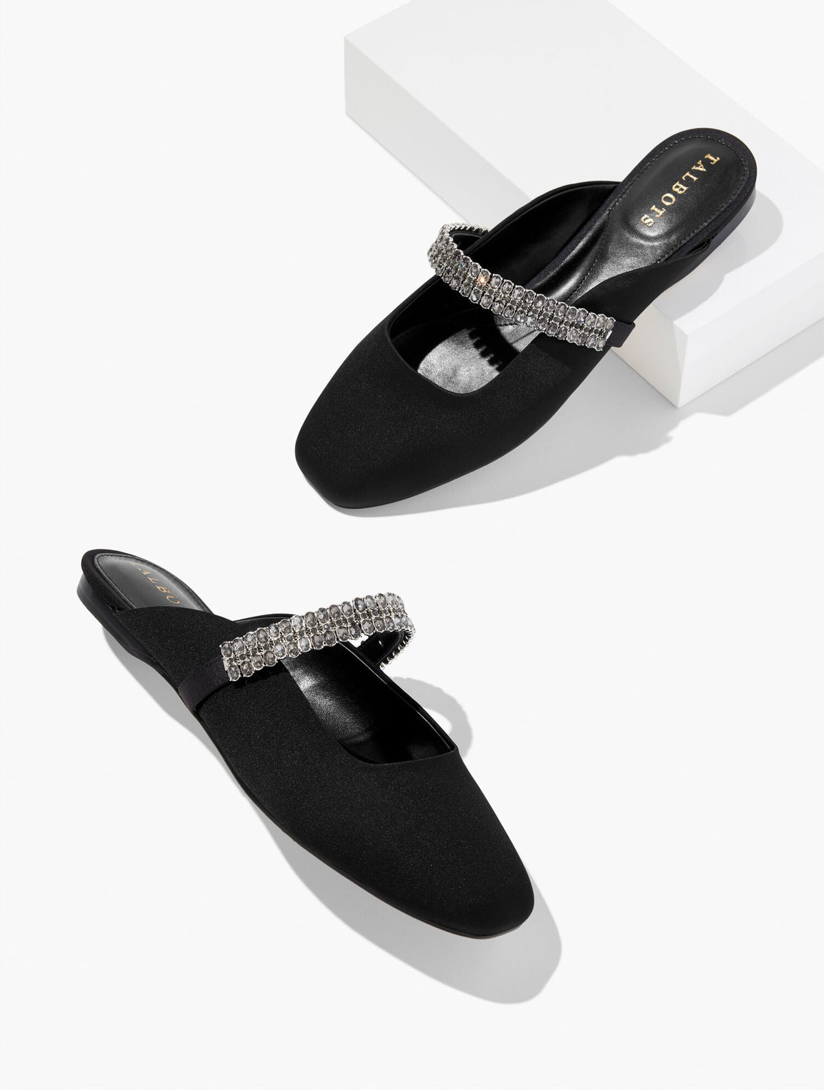 SLOANE EMBELLISHED SATIN MULES