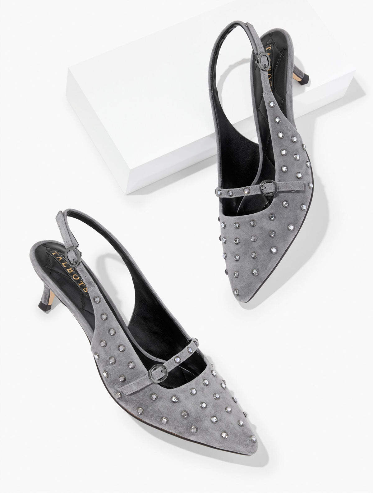 SYLVIE STUDDED SLINGBACK SUEDE PUMPS