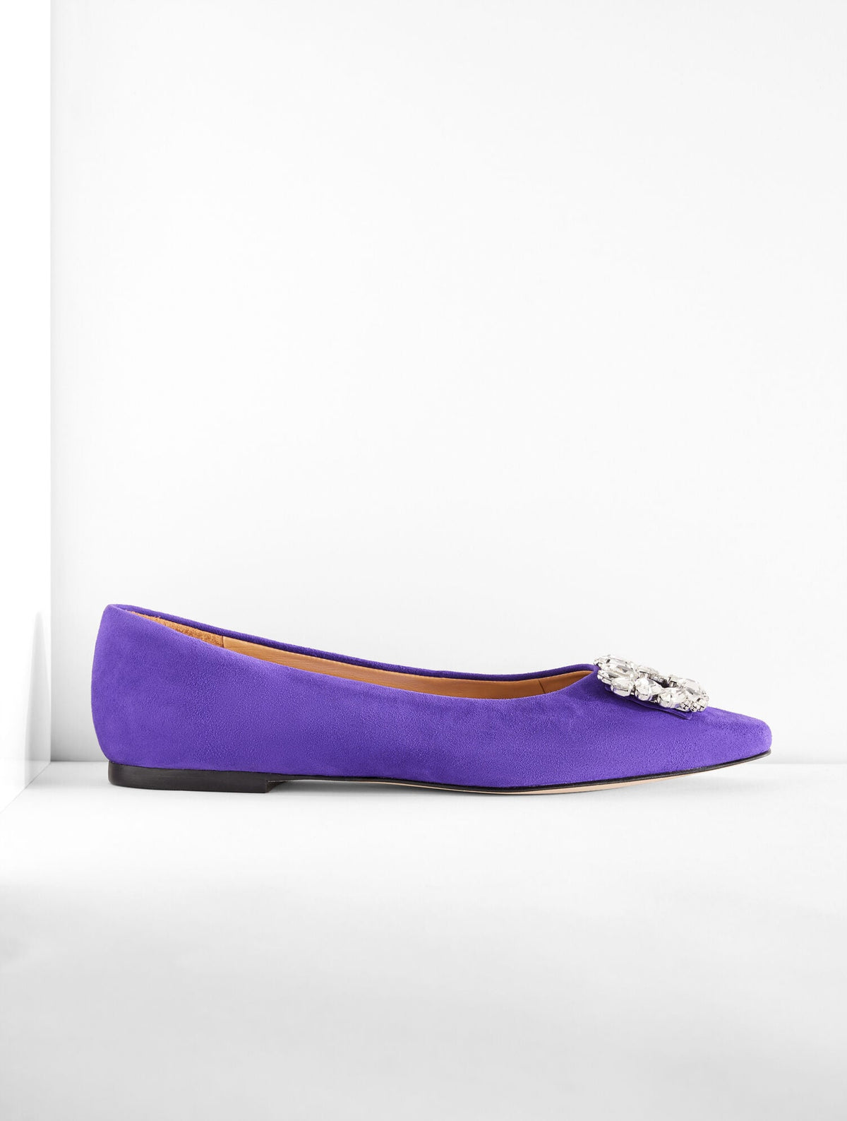 WHITLEY CRYSTAL SUEDE FLAT