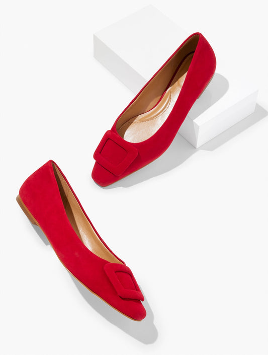 WHITLEY BUCKLE SUEDE FLATS