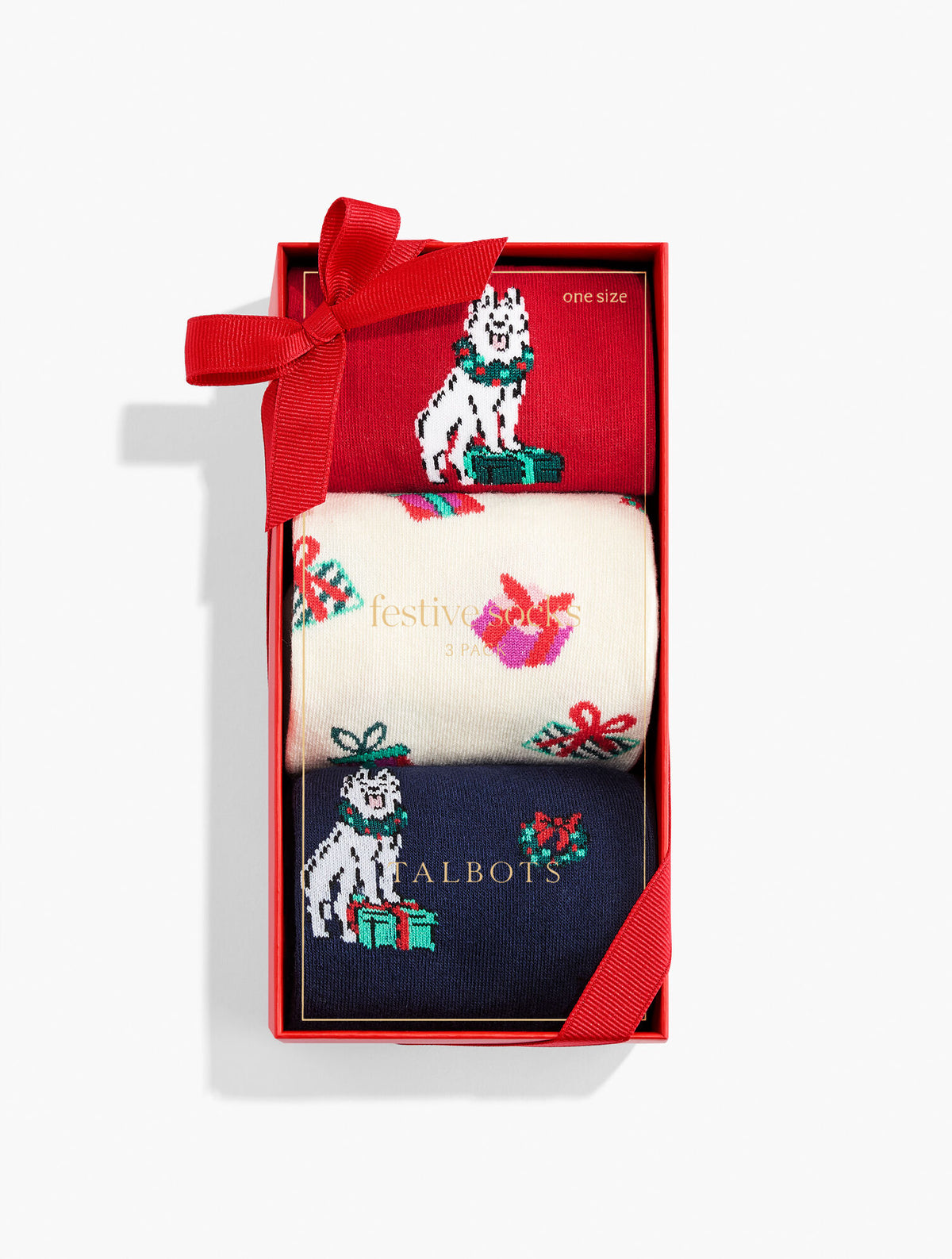 CHRISTMAS DOG SOCKS 3-PACK GIFT SET