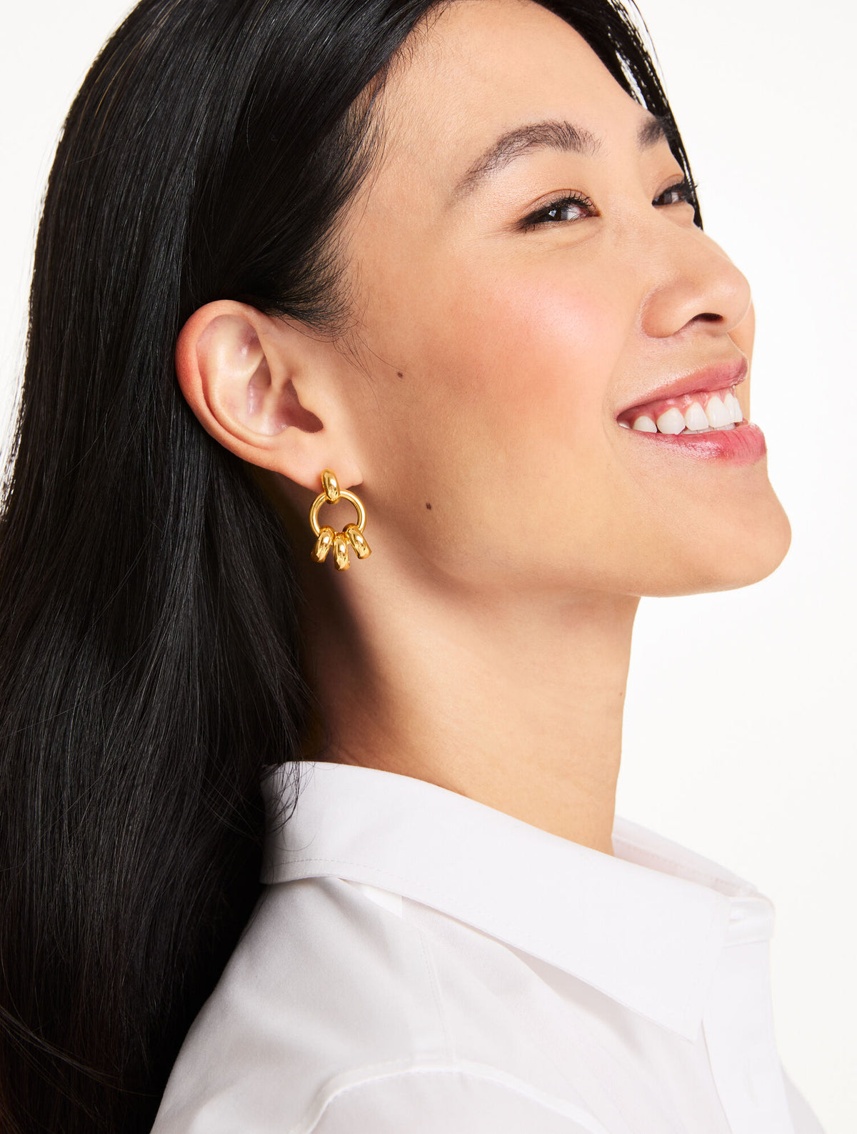 TRI LINKS DROP EARRINGS