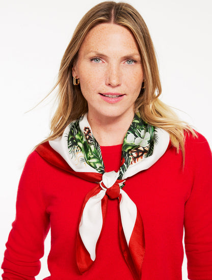 CHRISTMAS WREATH SILK SQUARE SCARF