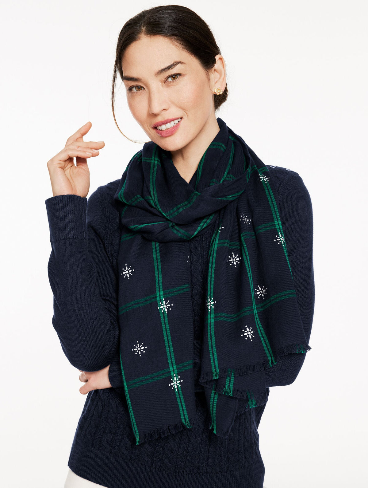 ENCHANTING BLACK WATCH OBLONG SCARF