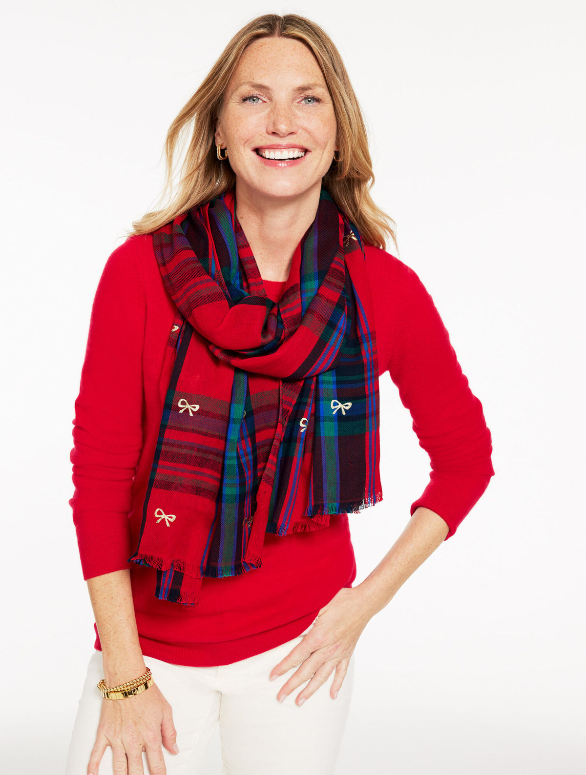 WISHFUL PLAID OBLONG SCARF
