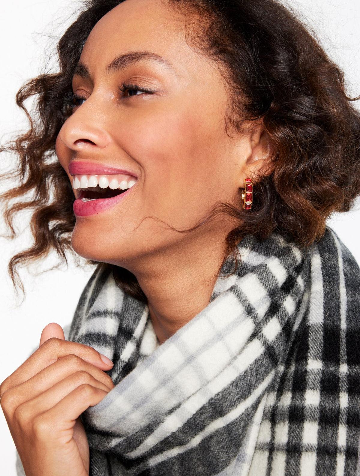 CASHMERE WATERWEAVE SCARF - SERENE PLAID