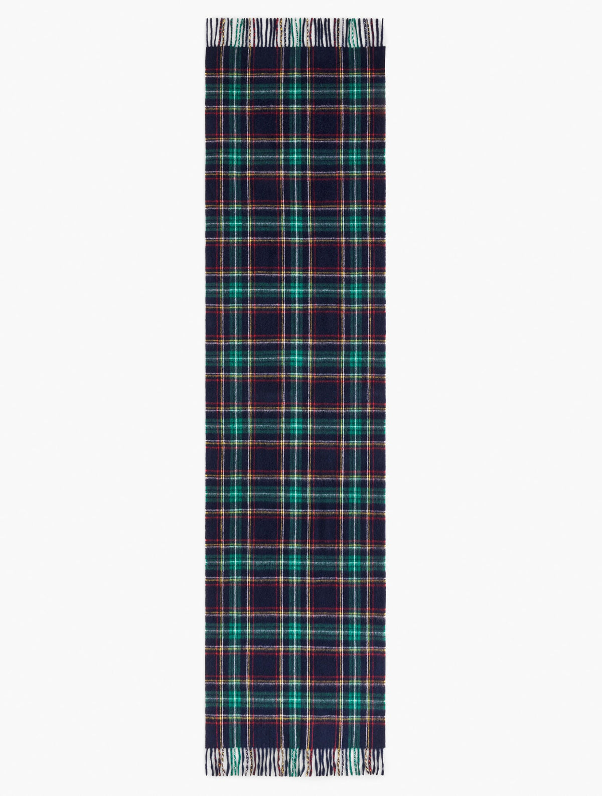 CASHMERE WATERWEAVE SCARF - MIDNIGHT PLAID