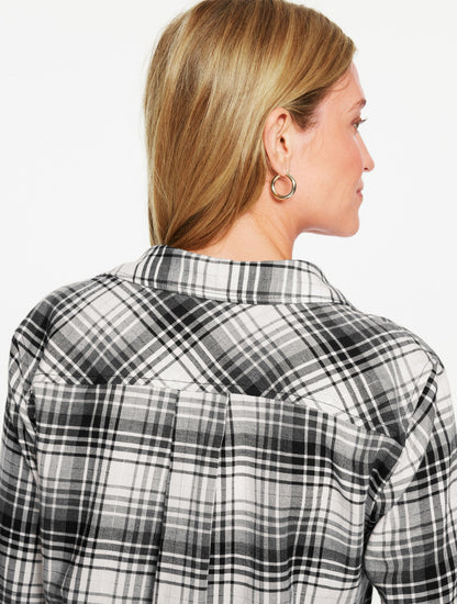 METALLIC FLANNEL MODERN CLASSIC SHIRT - SERENE PLAID