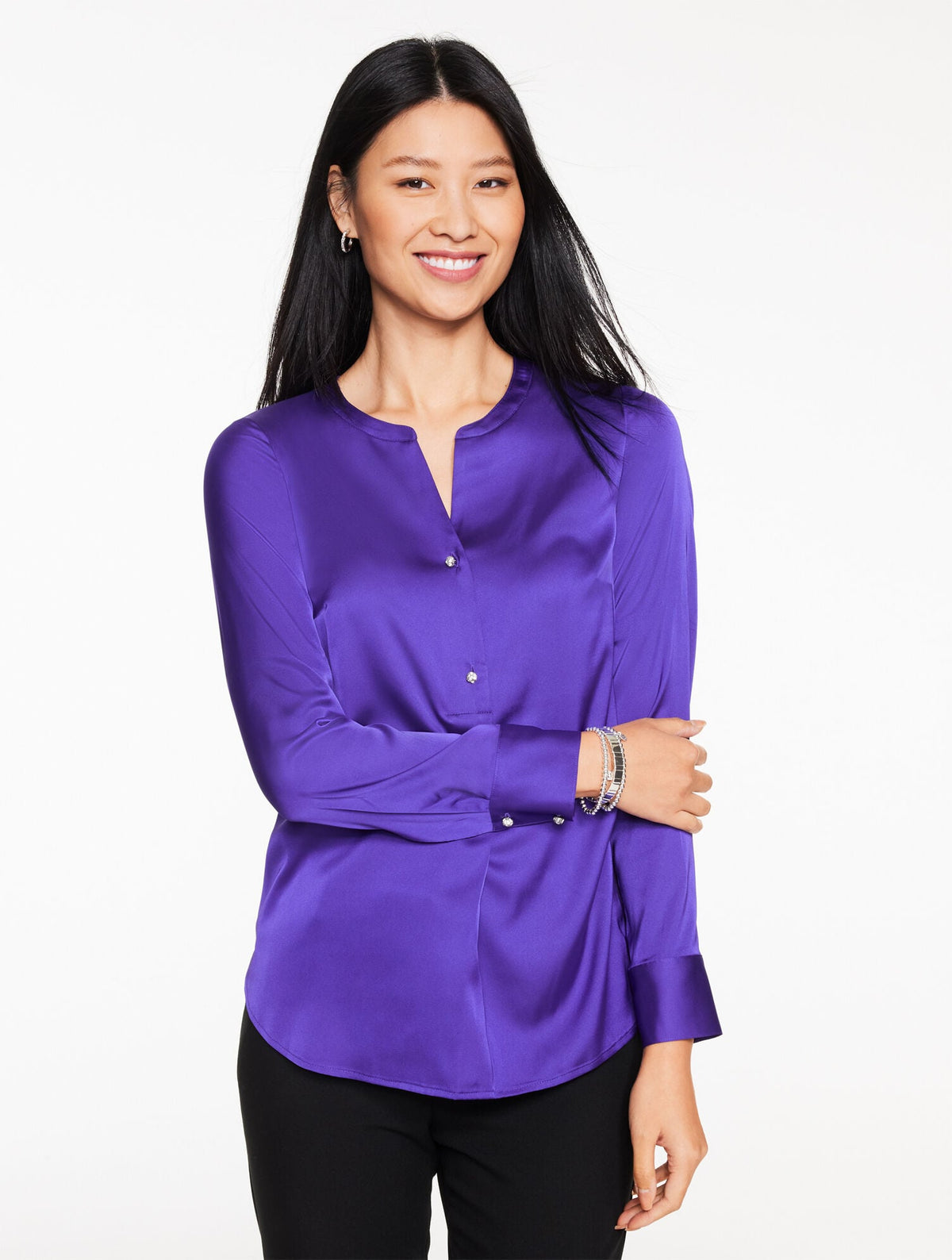 SOFT SATIN CHARMEUSE TOP