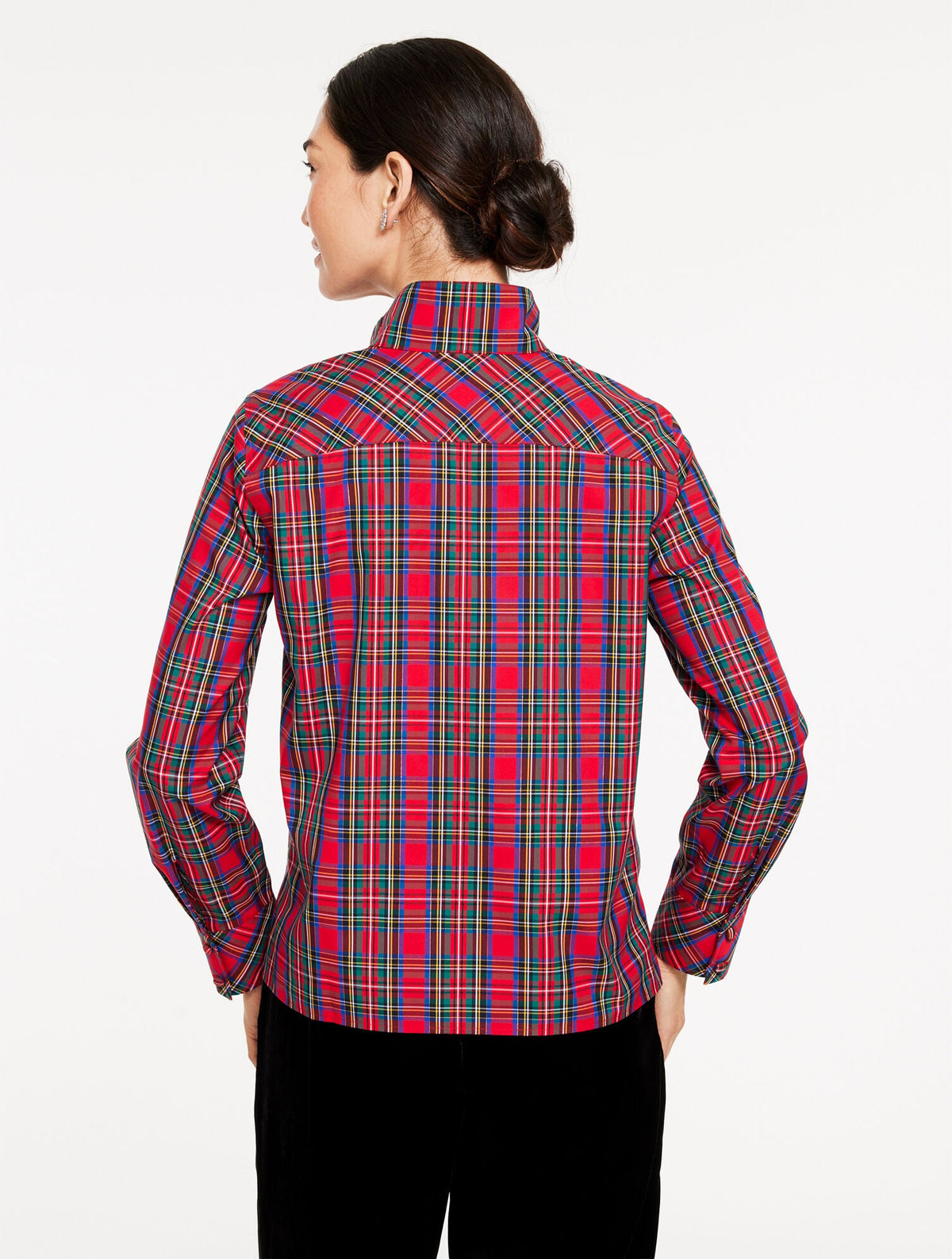 RHINESTONE NON-IRON POPOVER - BLISSFUL PLAID