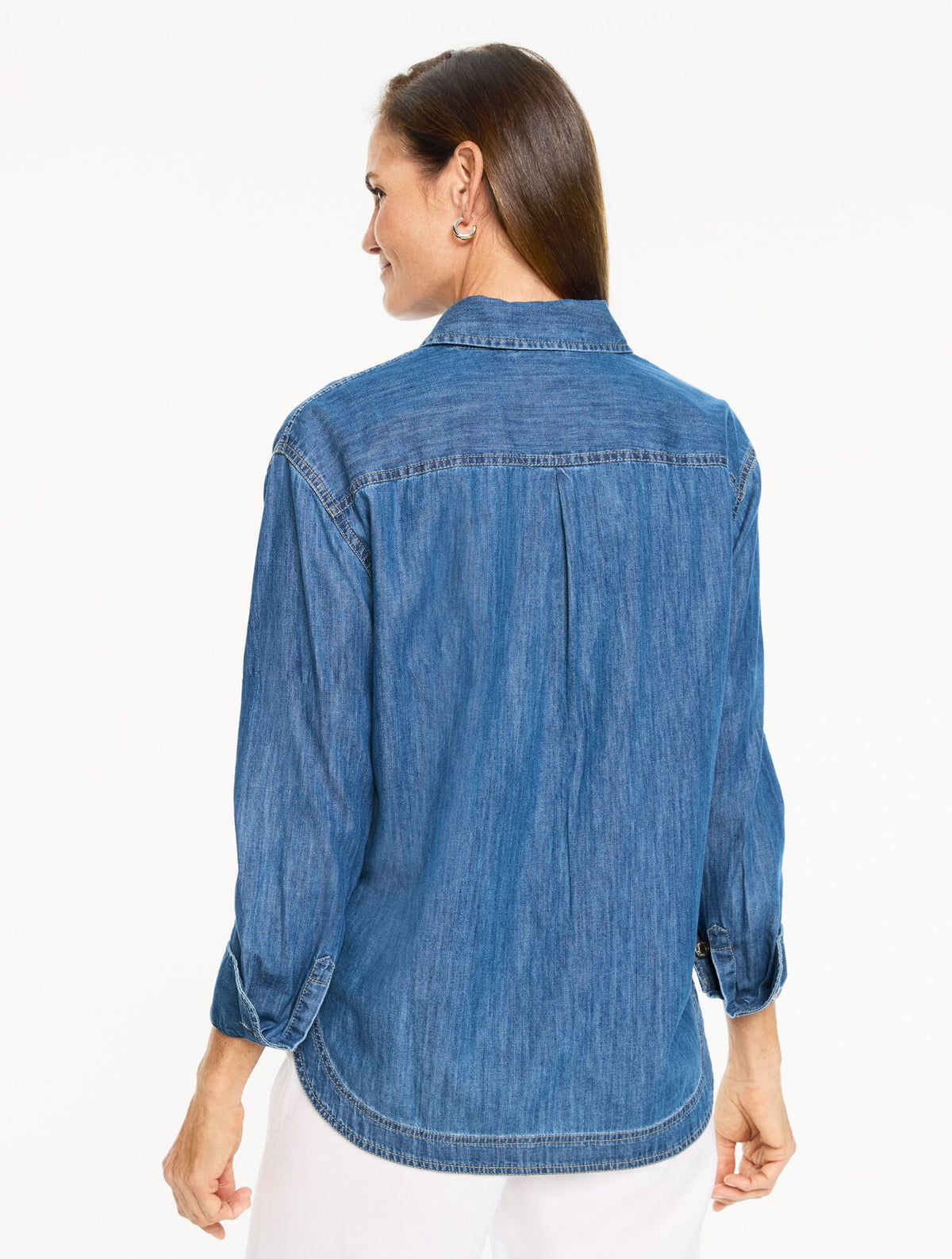 DENIM BOYFRIEND POPOVER- EDEN BLUE WASH