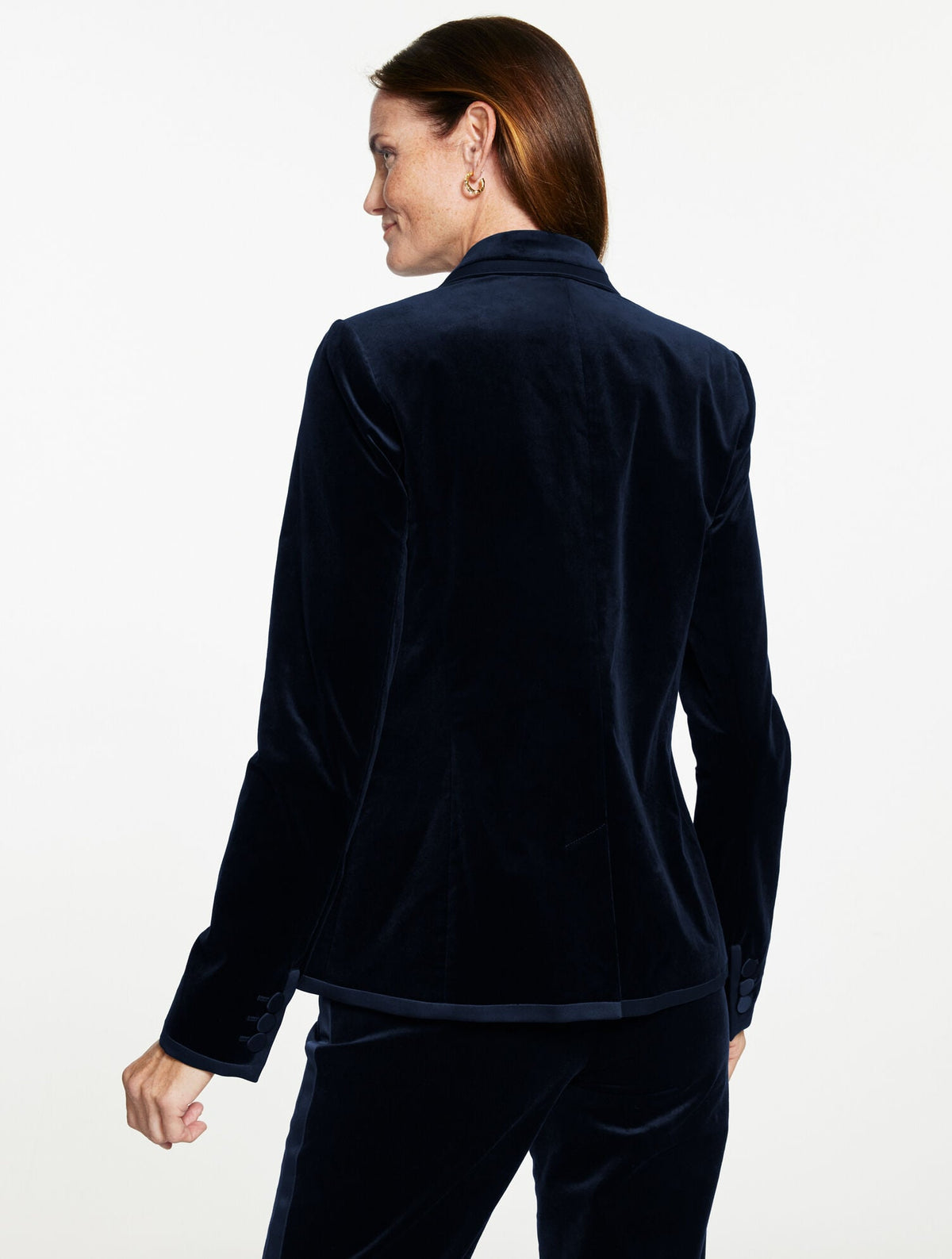 TIPPED VELVETEEN BLAZER