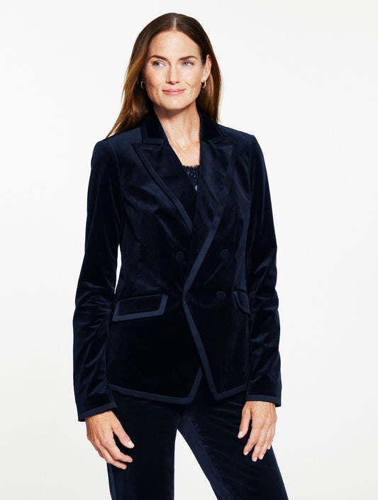 TIPPED VELVETEEN BLAZER