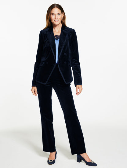 TIPPED VELVETEEN BLAZER