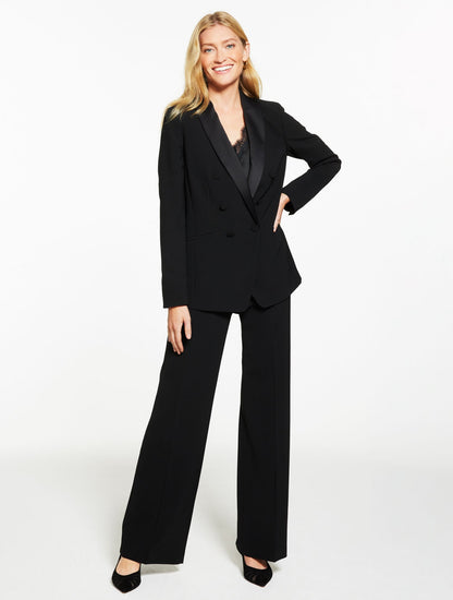 POLISHED CREPE SHAWL COLLAR BLAZER