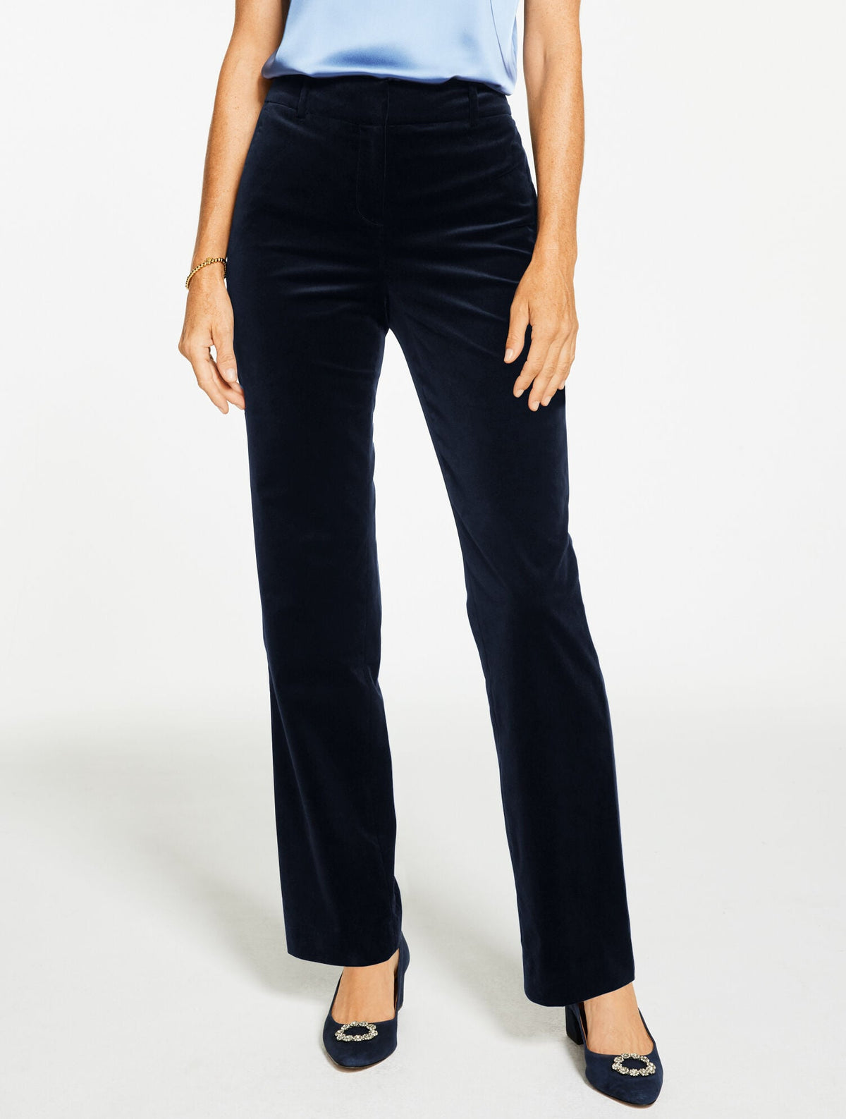 STRAIGHT LEG PLUSH VELVETEEN PANTS
