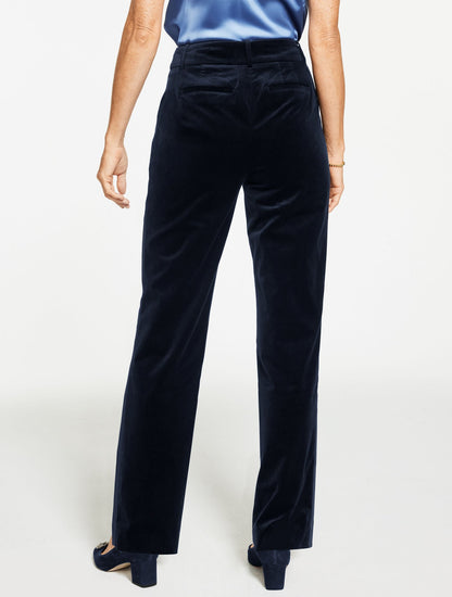 STRAIGHT LEG PLUSH VELVETEEN PANTS