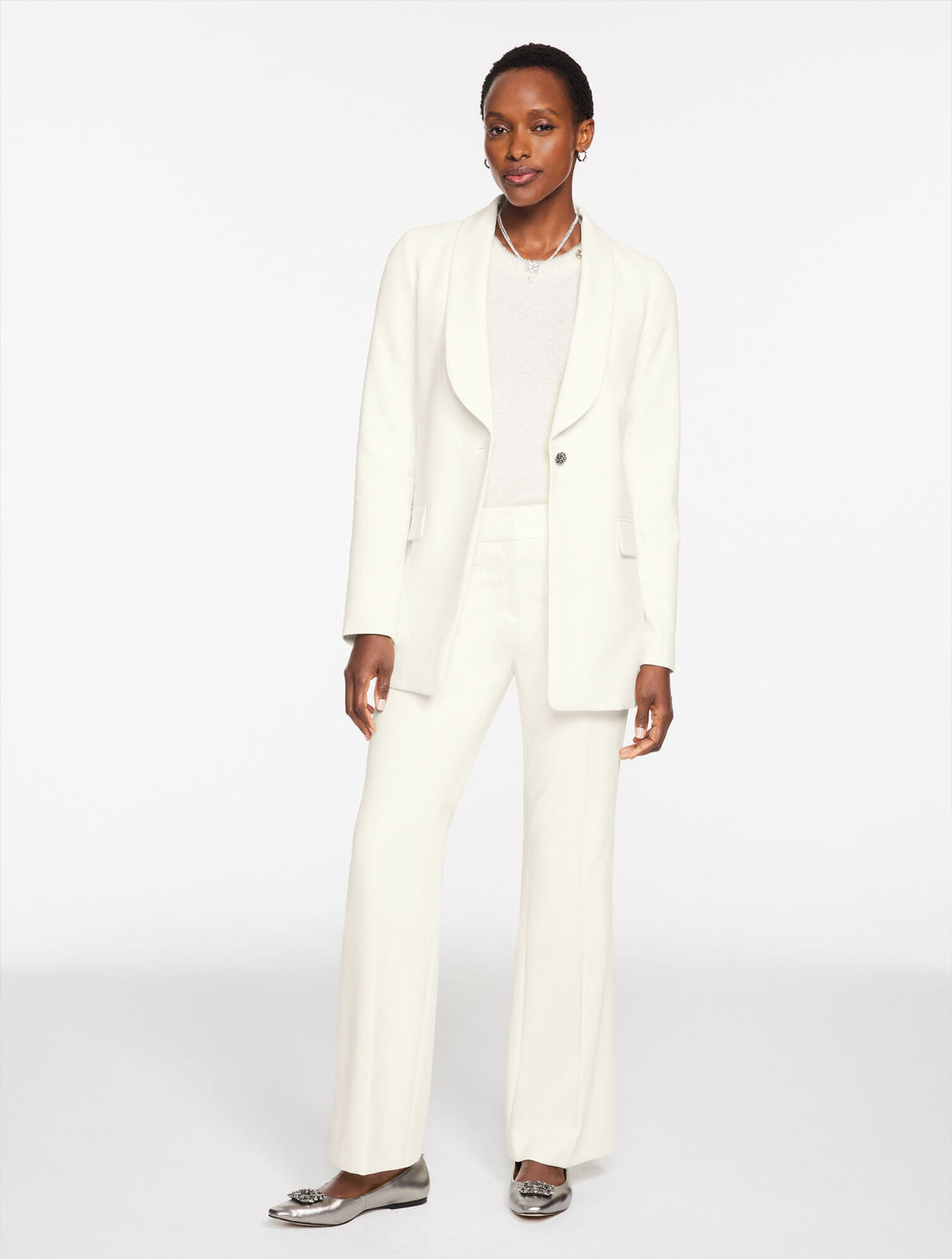 FLARE LEG TAILORED STRETCH PANTS