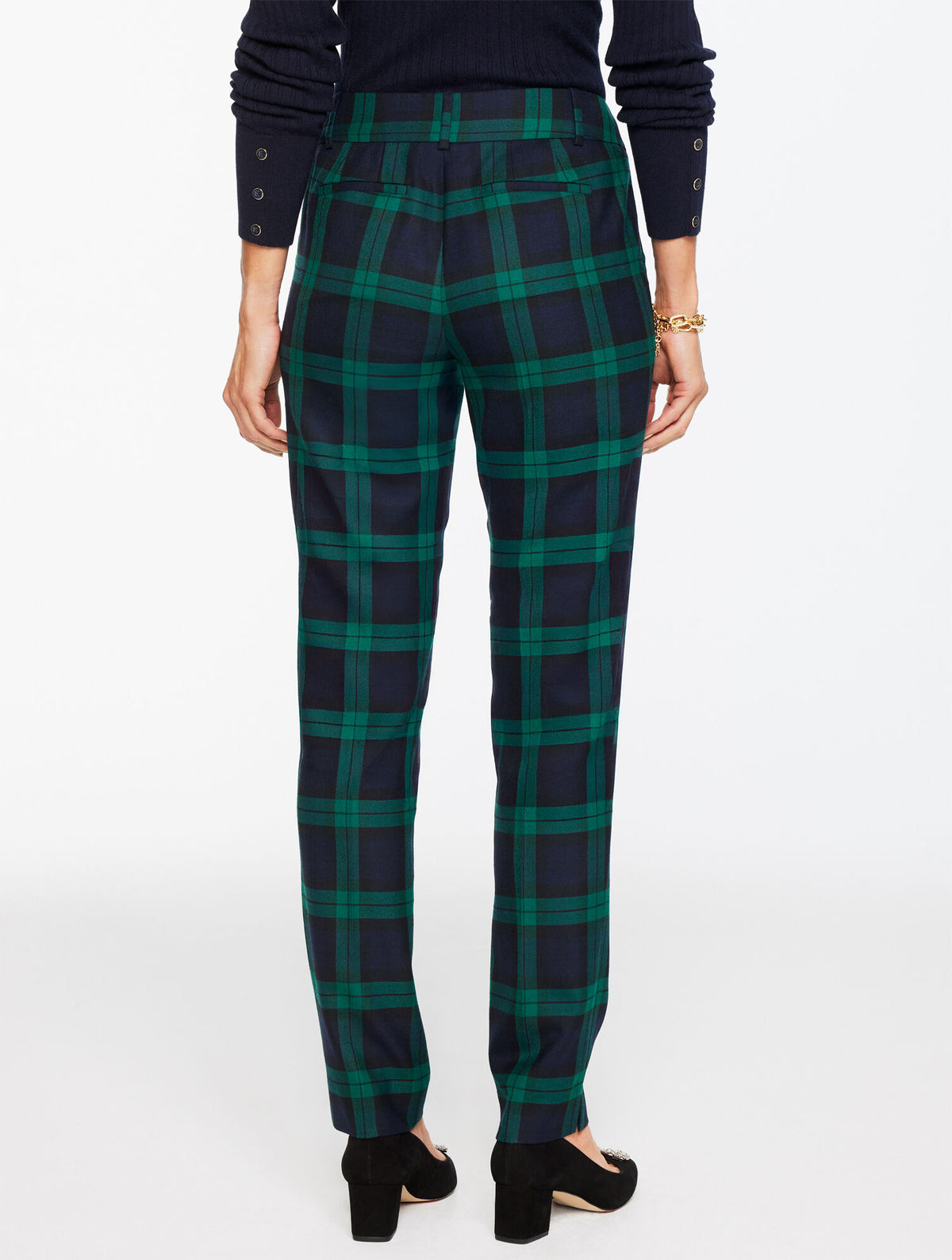 TALBOTS HAMPSHIRE STRAIGHT ANKLE PANTS - DASHING TARTAN