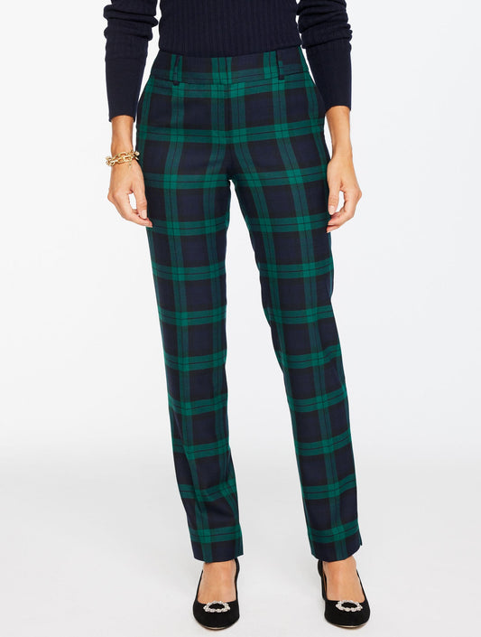 TALBOTS HAMPSHIRE STRAIGHT ANKLE PANTS - DASHING TARTAN