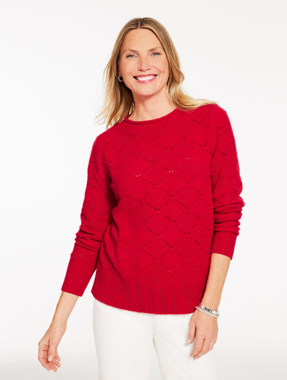BOBBLE TEXTURE CREWNECK SWEATER