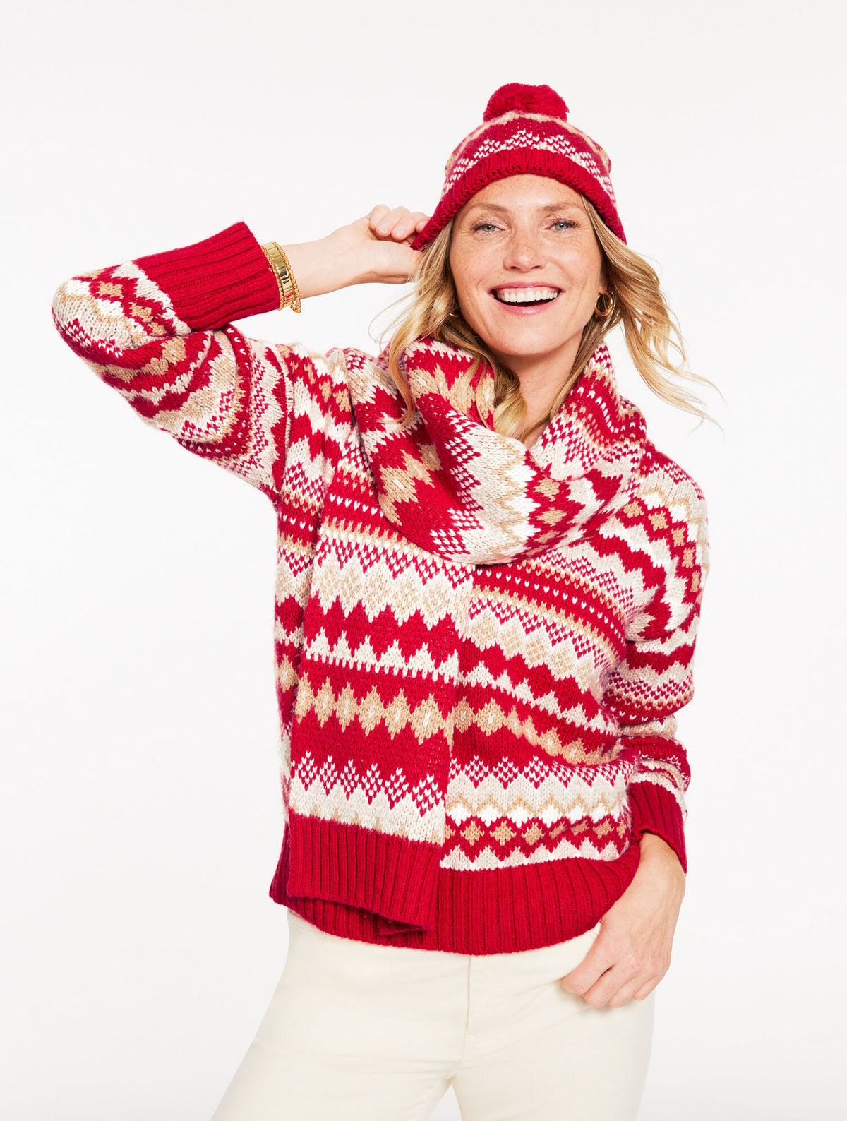 V-NECK SWEATER - TWILIGHT FAIR ISLE