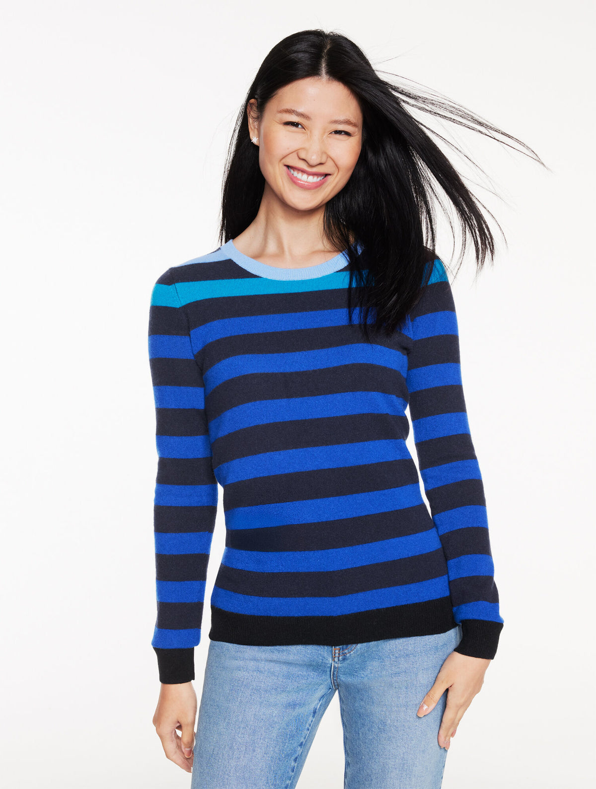 CASHMERE CREWNECK SWEATER - STRIPE