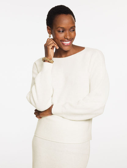 RIBBED DOLMAN SLEEVE SWEATER