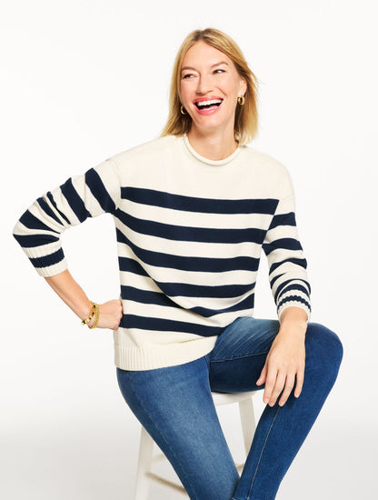 THE CLASSIC ROLL NECK SWEATER - STRIPED